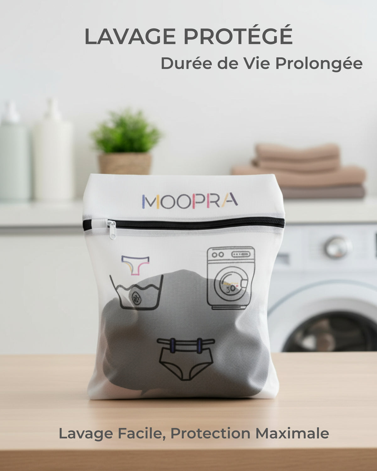Lot 2 Pochettes Étanches + Filet de Lavage pour Culotte Menstruelle
